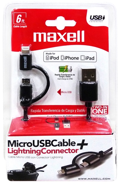 Maxell Micro USB to Lightning Connector Cable, photo 2