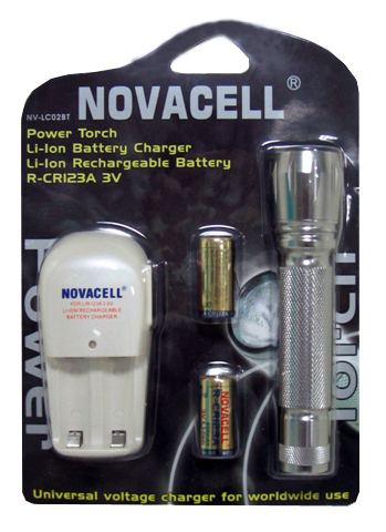 Novacell Battery Charger CR123A LIR17335 Flashlight