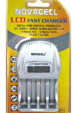 Novacell Battery Charger LCD Fast AA AAA 9V NI-MH NI-CD