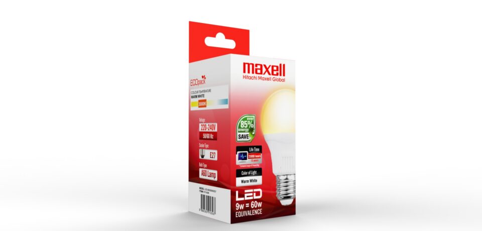 Maxell LED 9W E27 A60 3000K
