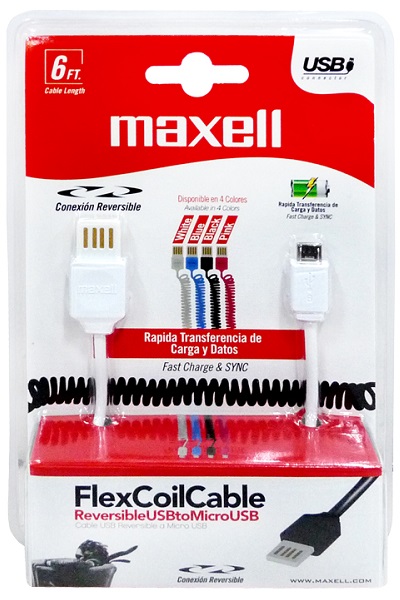 Maxell Micro USB to USB Flex Coil Cable, photo 2