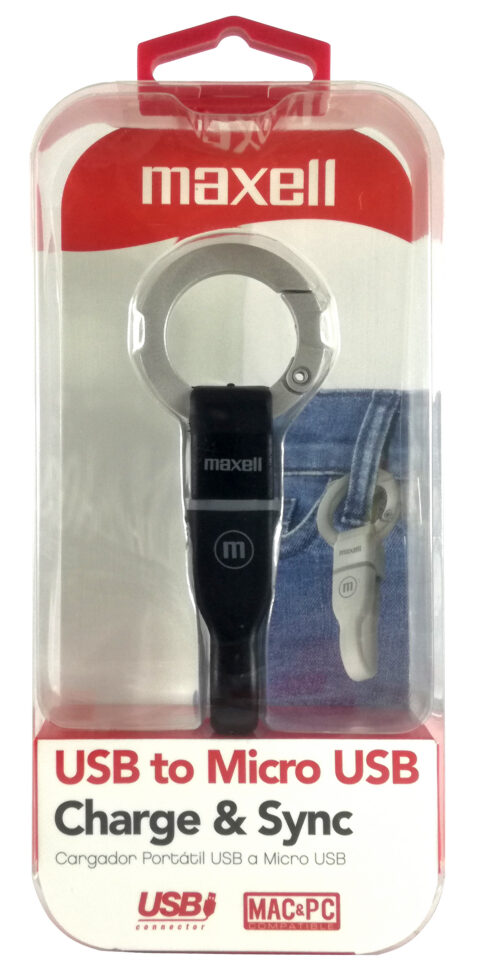 Maxell Micro USB to USB Keychain Cable