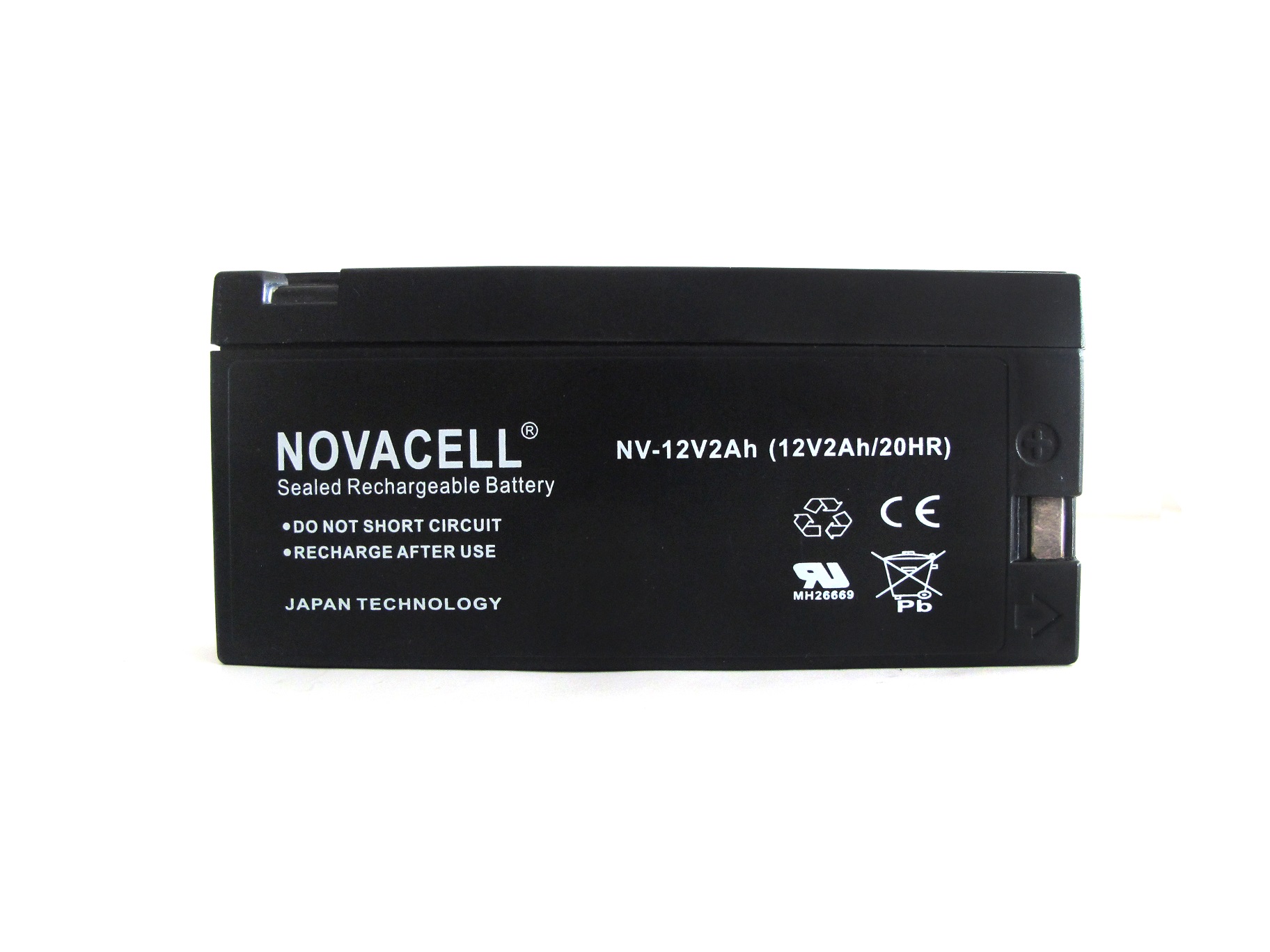 Novacell Sealed Lead Acid Battery 12V/2AH Side Slide