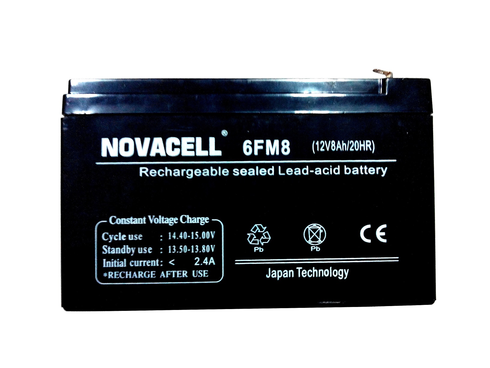 Novacell Sealed Lead Acid Battery 12V/8AH